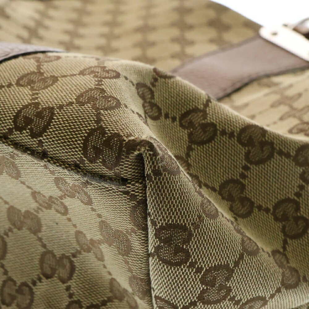 Gucci Canvas Tan Bag Brown GG Beige Tote - Picture 6 of 6